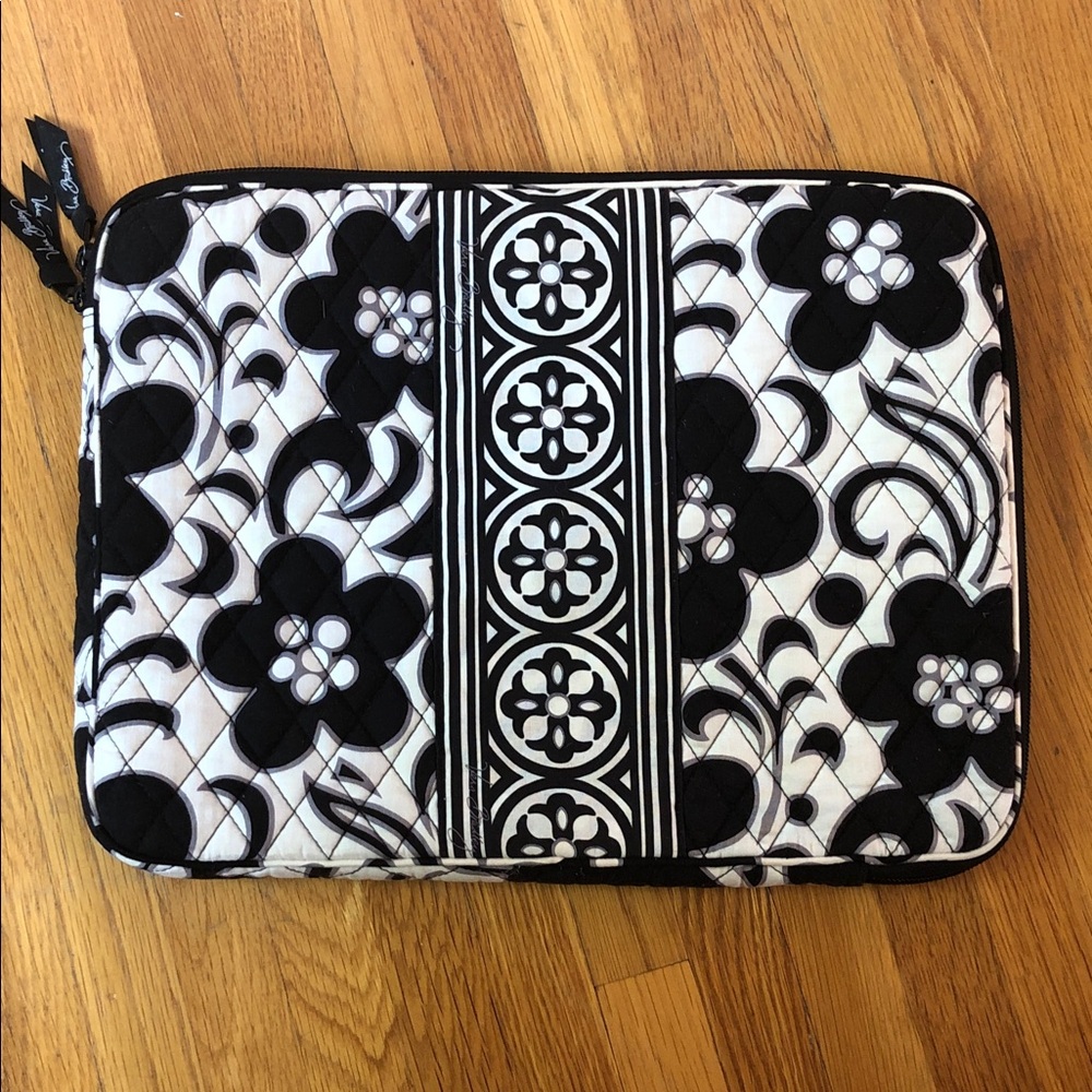Vera Bradley Black and White Floral Laptop Sleeve